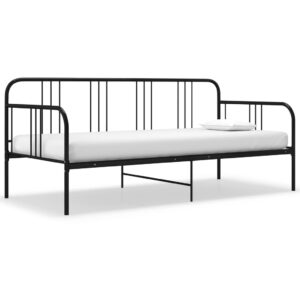 vidaXL Ramme til sovesofa svart metall 90x200 cm