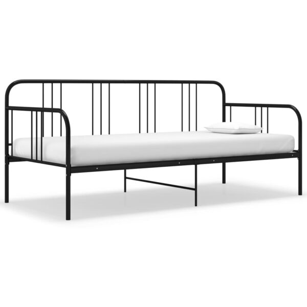 vidaXL Ramme til sovesofa svart metall 90x200 cm