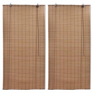 vidaXL Rullegardiner 2 stk bambus 100x160 cm brun