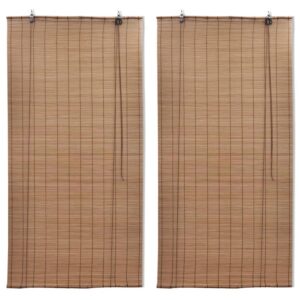 vidaXL Rullegardiner 2 stk bambus 150x220 cm brun