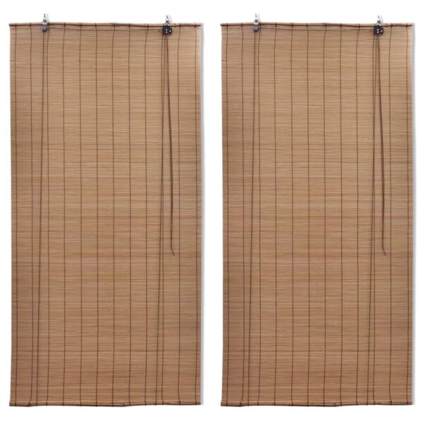 vidaXL Rullegardiner 2 stk bambus 150x220 cm brun