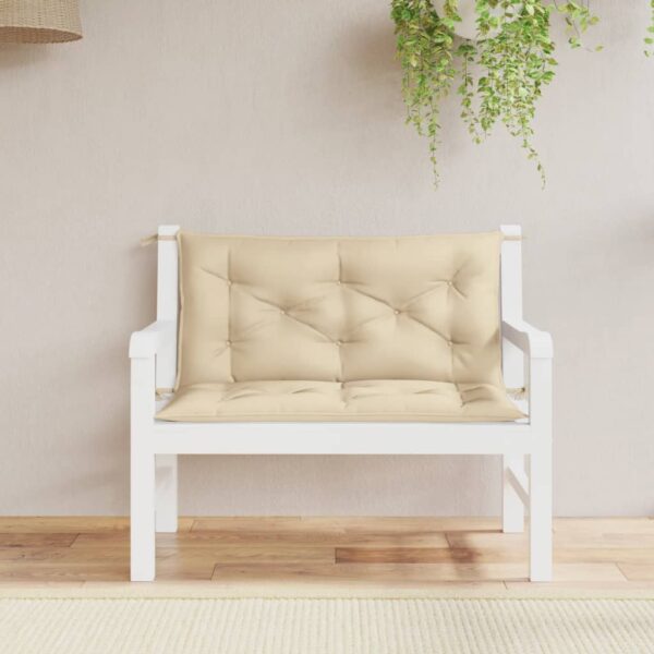 vidaXL Pute til hagebenk beige 100x(50+50)x7 cm oxfordstoff