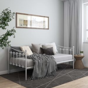 vidaXL Ramme til sovesofa hvit metall 90x200 cm