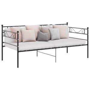 vidaXL Ramme til sovesofa svart metall 90x200 cm