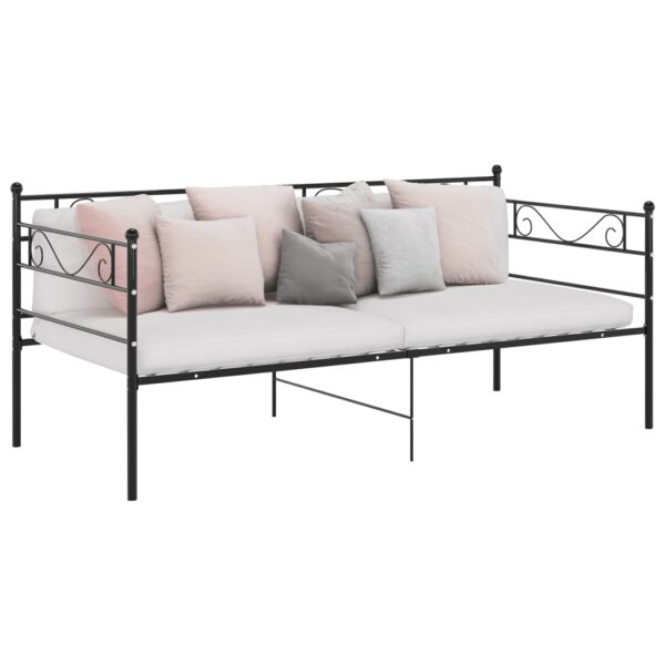 vidaXL Ramme til sovesofa svart metall 90x200 cm