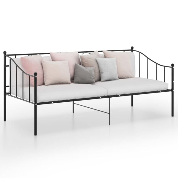 vidaXL Ramme til sovesofa svart metall 90x200 cm