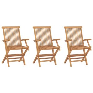 vidaXL Klappstoler 3 stk heltre teak