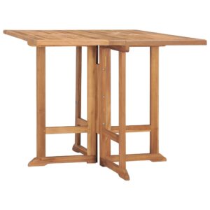 vidaXL Sammenleggbart hagebord 90x90x75 cm heltre teak