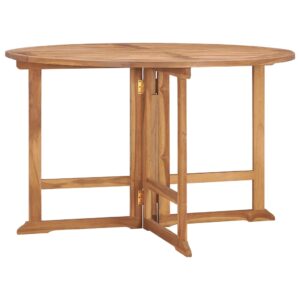 vidaXL Sammenleggbart hagespisebord 120x120x75 cm heltre teak