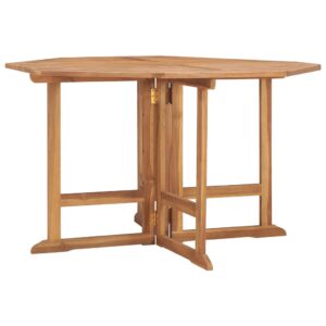 vidaXL Sammenleggbart hagespisebord 120x120x75 cm heltre teak