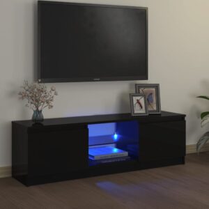 vidaXL TV-benk med LED-lys svart 120x30x35