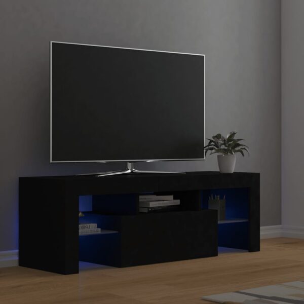 vidaXL TV-benk med LED-lys svart 120x35x40 cm