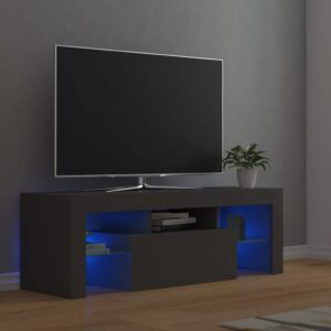 vidaXL TV-benk med LED-lys grå 120x35x40 cm