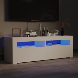 vidaXL TV-benk med LED-lys hvit 120x35x40 cm