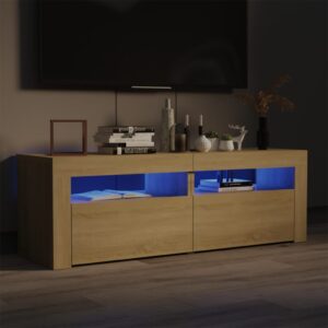 vidaXL TV-benk med LED-lys sonoma eik 120x35x40 cm