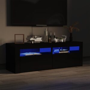 vidaXL TV-benk med LED-lys høyglans svart 120x35x40 cm