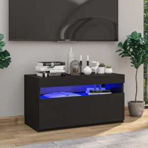 vidaXL TV-benk med LED-lys svart 75x35x40 cm