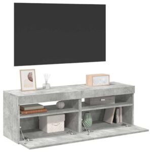 vidaXL TV-benker med LED-lys 2 stk betonggrå 60x35x40 cm