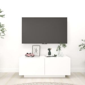 vidaXL TV-benk hvit 100x35x40 cm konstruert tre