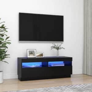 vidaXL TV-benk med LED-lys svart 100x35x40 cm