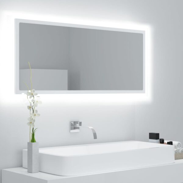 vidaXL LED-badespeil hvit 100x8