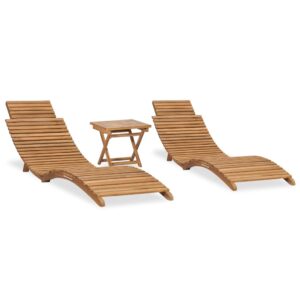 vidaXL Sammenleggbar hagesofagruppe heltre teak