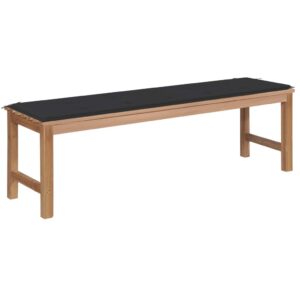 vidaXL Hagebenk med antrasitt pute 150 cm heltre teak