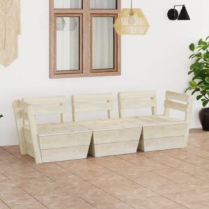 vidaXL Pallesofa 3-seters impregnert gran