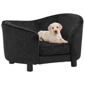 vidaXL Hundesofa svart 69x49x40 cm plysj