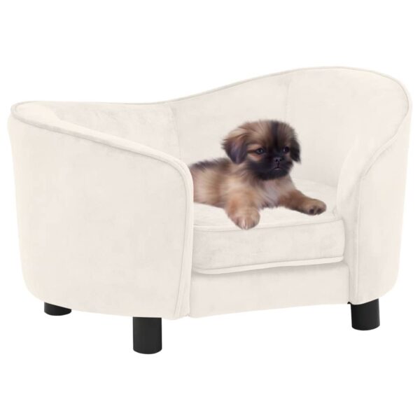 vidaXL Hundesofa kremhvit 69x49x40 cm plysj