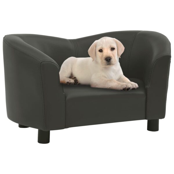 vidaXL Hundesofa mørkegrå 67x41x39 cm kunstig lær