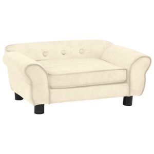 vidaXL Hundesofa kremhvit 72x45x30 cm plysj