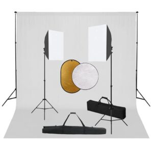 vidaXL Fotostudiosett med softbokslys