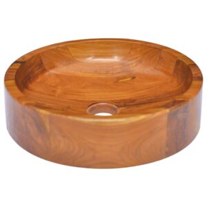 vidaXL Vask heltre teak Φ40x10 cm