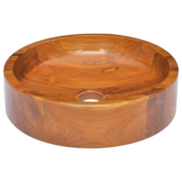 vidaXL Vask heltre teak Φ40x10 cm