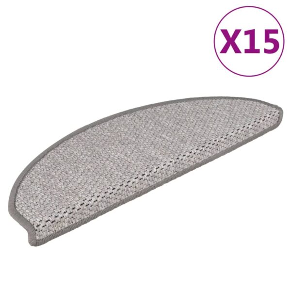 vidaXL Selvklebende trappematter sisal-utseende 15 stk 65x21x4cm beige