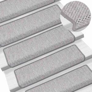 vidaXL Selvklebende trappematter sisal 15 stk 65x21x4 cm platina