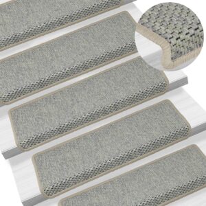 vidaXL Selvklebende trappematter sisal 15 stk 65x21x4 cm grønn