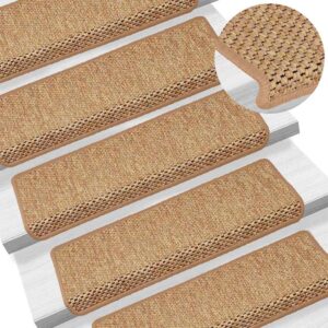 vidaXL Selvklebende trappematter sisal-utseende 15 stk 65x21x4 oransje