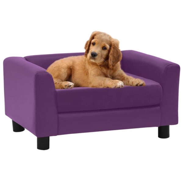 vidaXL Hundesofa med skumpute burgunder 60x43x30 cm plysj og kunstlær