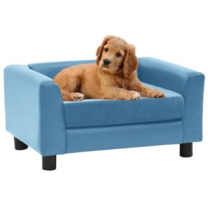 vidaXL Hundesofa med skumpute turkis 60x43x30 cm plysj og kunstlær