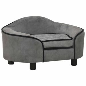 vidaXL Hundesofa grå 67x47x36 cm plysj