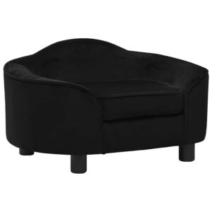 vidaXL Hundesofa svart 67x47x36 cm plysj