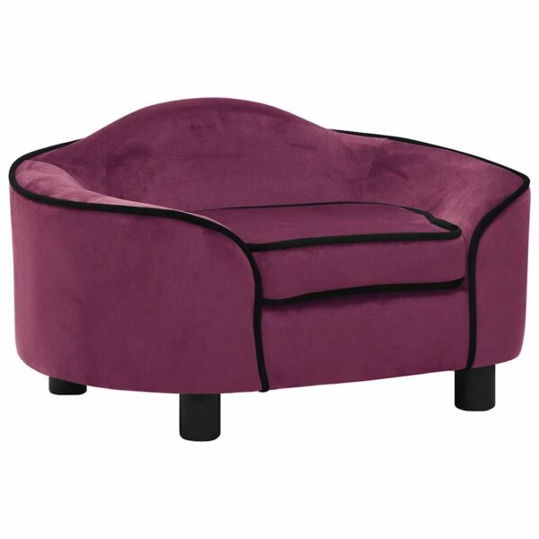 vidaXL Hundesofa burgunder 67x47x36 cm plysj