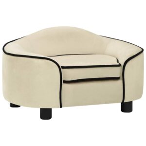 vidaXL Hundesofa kremhvit 67x47x36 cm plysj