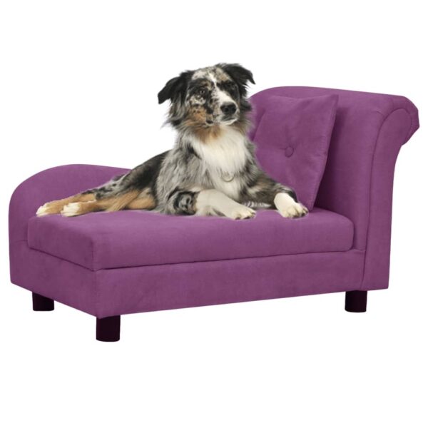 vidaXL Hundesofa med pute burgunder 83x44x44 cm plysj