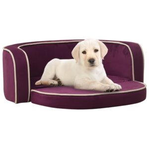 vidaXL Sammenleggbar hundesofa burgunder 73x67x26 cm plysj vaskbar pute