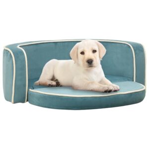 vidaXL Sammenleggbar hundesofa turkis 73x67x26 cm plysj vaskbar pute