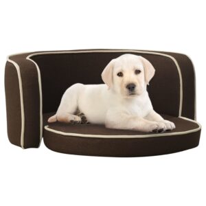 vidaXL Sammenleggbar hundesofa brun 76x71x30 cm lin vaskbar pute