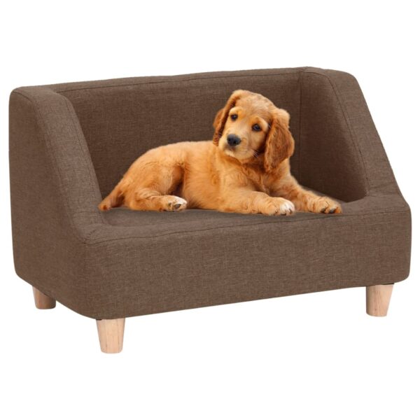 vidaXL Hundesofa brun 60x37x39 cm lin